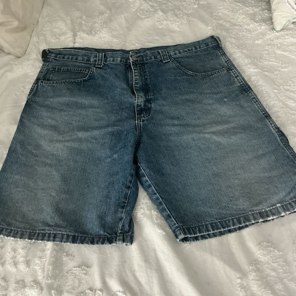 Wrangler WRG Denim Cargo Shorts Men 38 Blue Carpenter Utility
